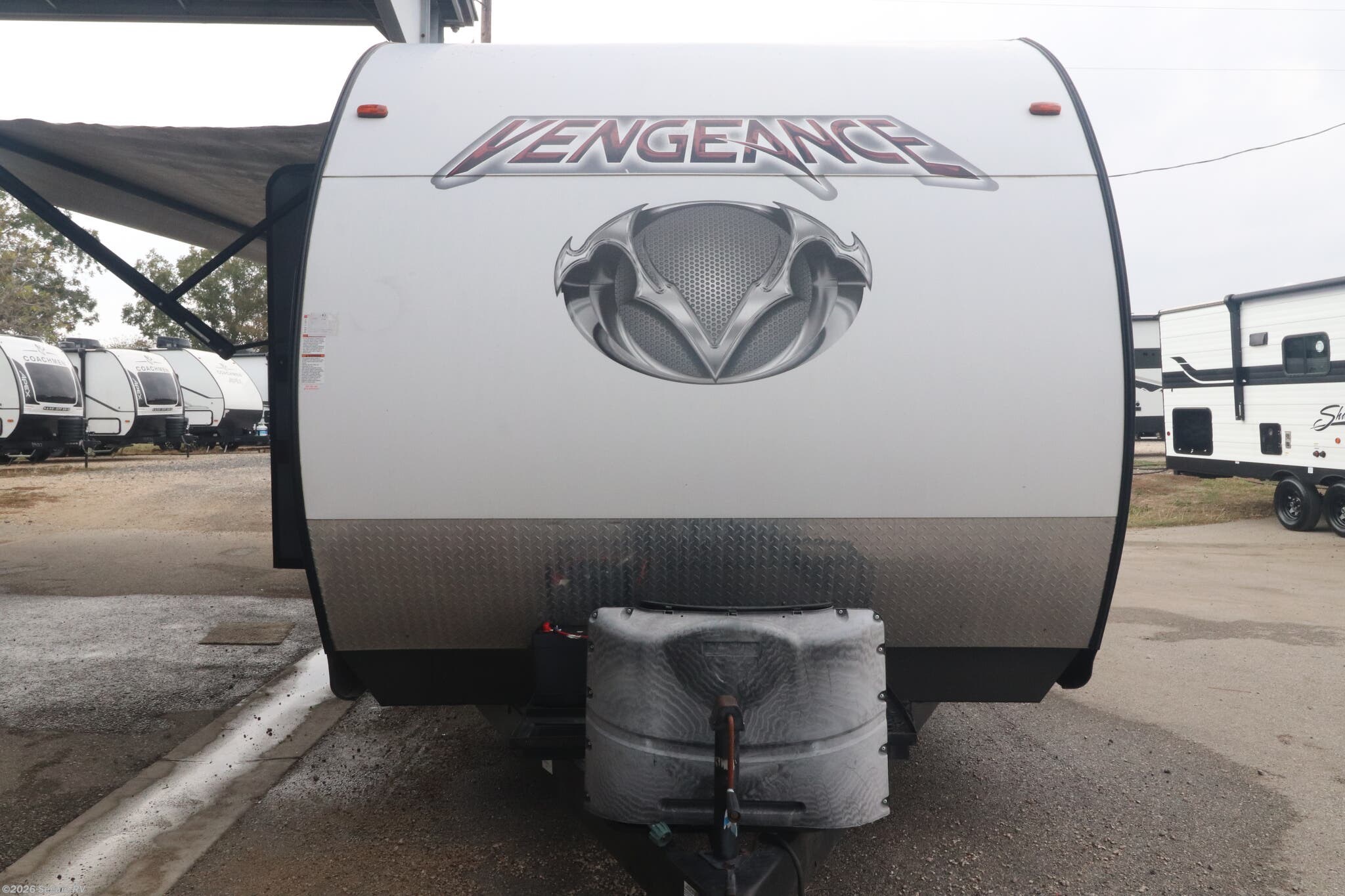 2016 Forest River Vengeance 25V - Used Travel Trailer For Sale by Seguin RV in Seguin, Texas features Smoke Detector, Toilet, TV Antenna, Water Heater, LP Detector