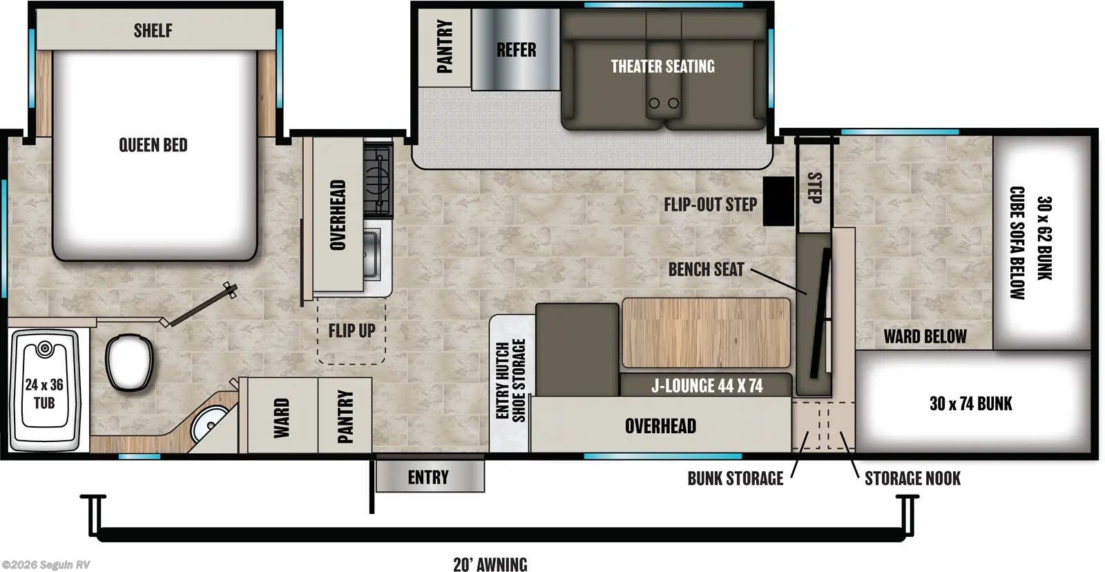Floorplan of 2026 Coachmen Chaparral Lite 218SE