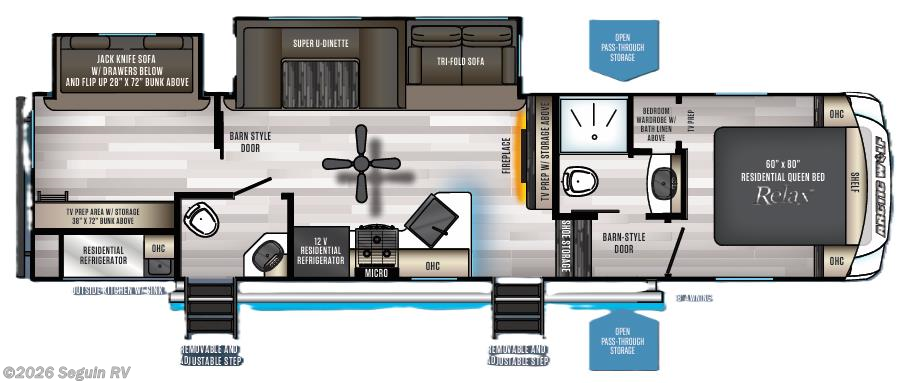 Floorplan of 2021 Forest River Cherokee Arctic Wolf 321BH