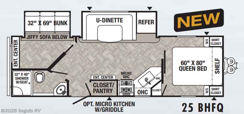 Floorplan of 2022 Palomino Puma 25BHFQ