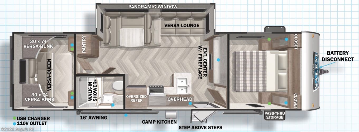 Floorplan of 2022 Forest River Salem Cruise Lite 28VBXL