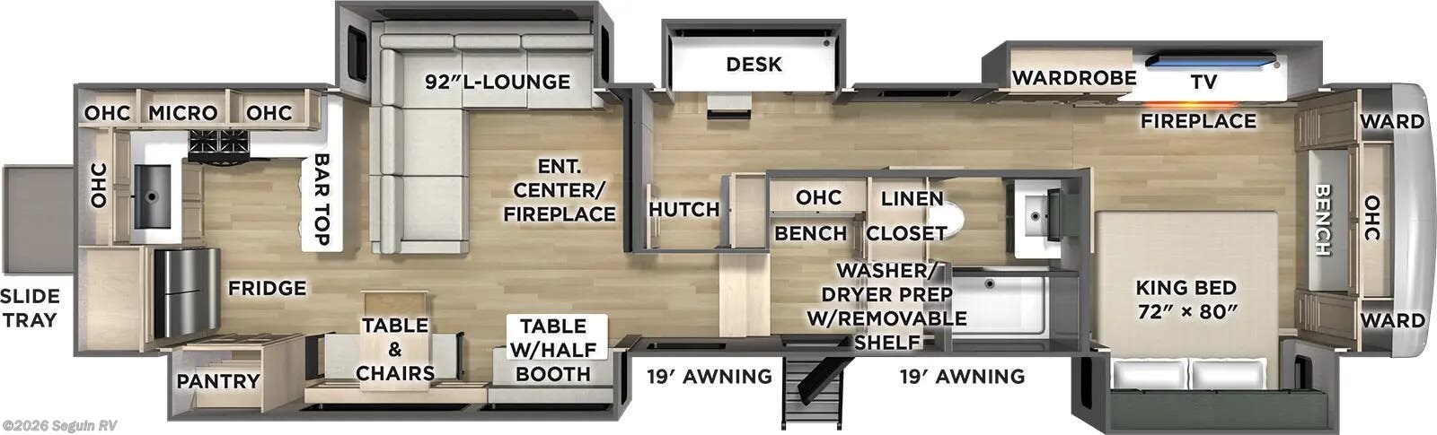 Floorplan of 2026 Forest River River Ranch 394RKL