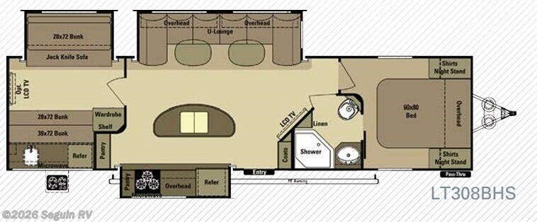 Floorplan of 2015 Highland Ridge Open Range Light LT308BHS
