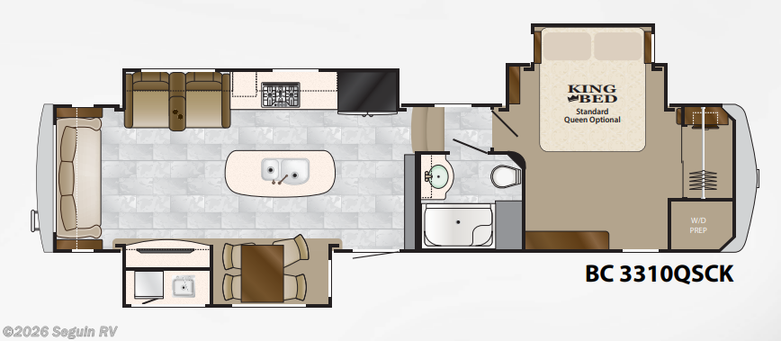Floorplan of 2018 Heartland Big Country 3310QSCK