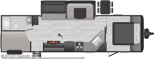 Floorplan of 2021 Keystone Hideout 29DFS