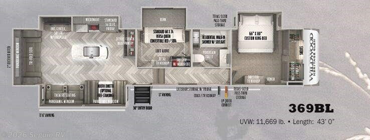 Floorplan of 2022 Forest River Wildwood Heritage Glen 369BL