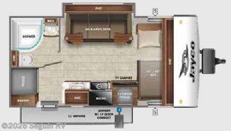 Floorplan of 2022 Jayco Jay Feather Micro 166FBS