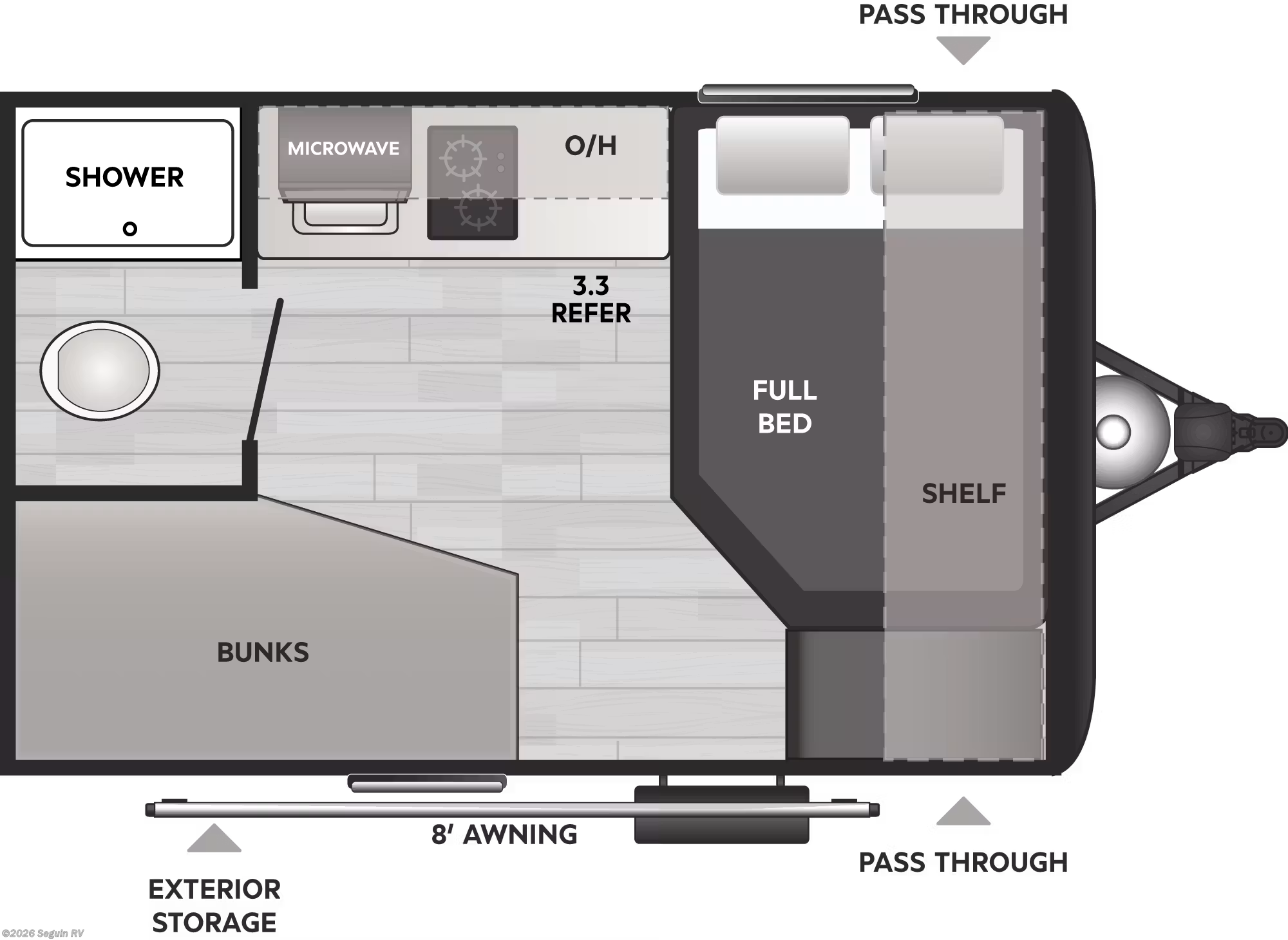 Floorplan of 2027 Keystone Hideout Mini 123BB