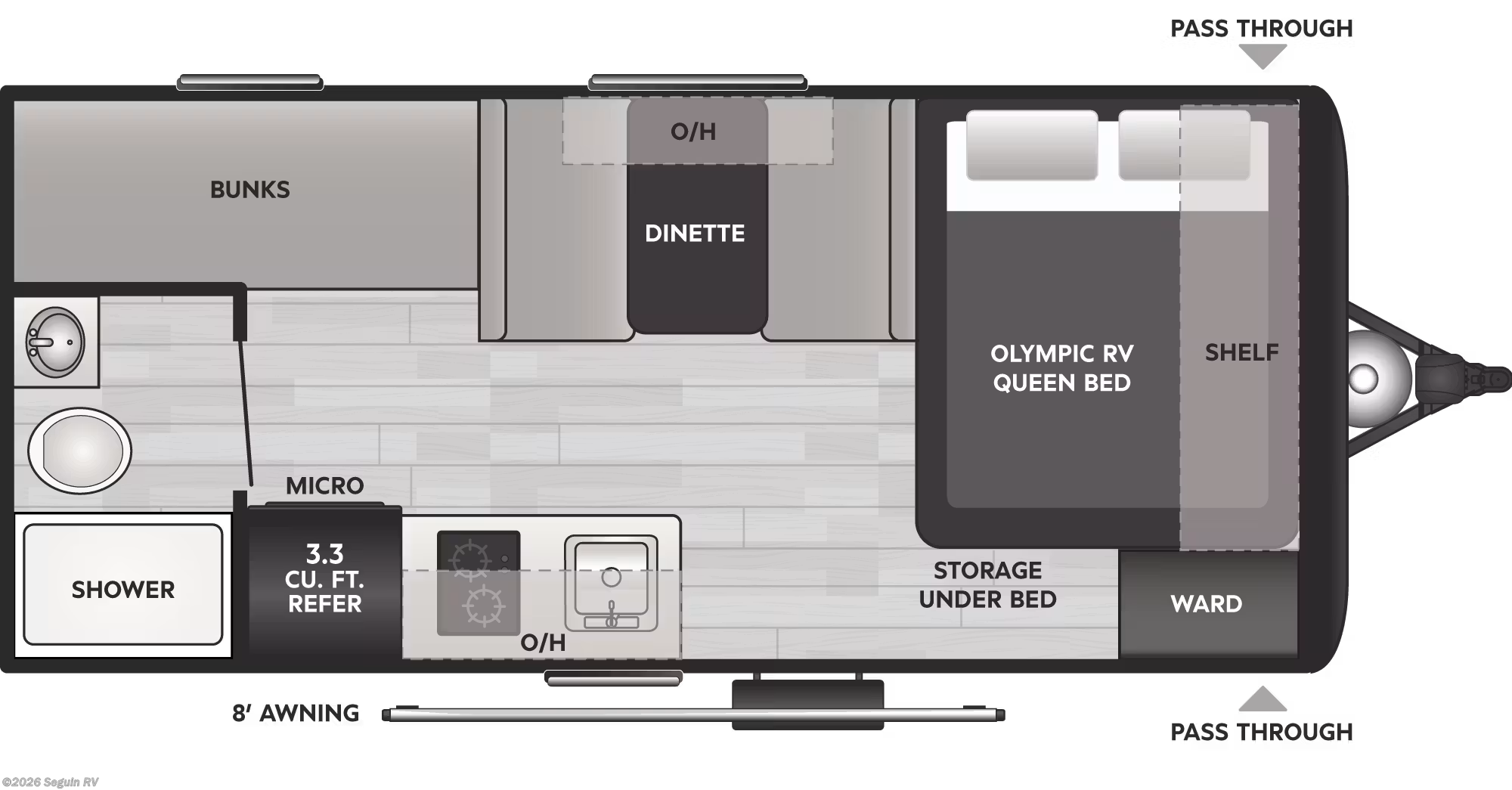 Floorplan of 2027 Keystone Hideout Mini 161BH
