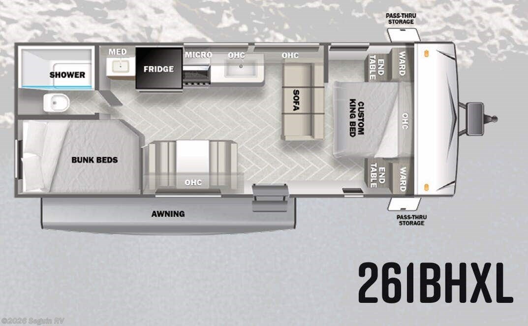 Floorplan of 2023 Forest River Salem 261BHXL