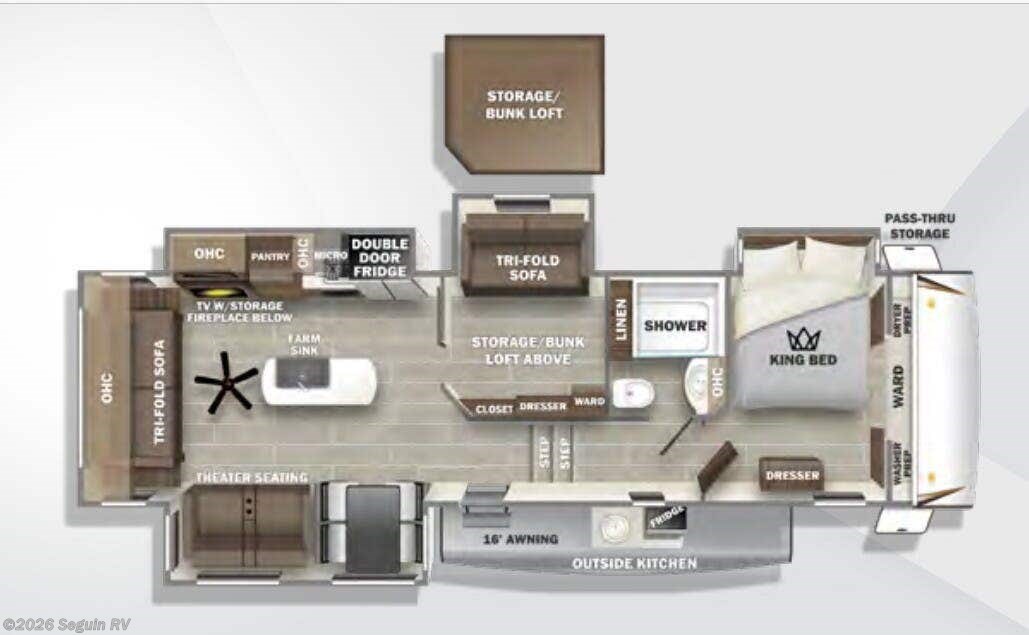 Floorplan of 2022 Forest River Sabre 36BHQ