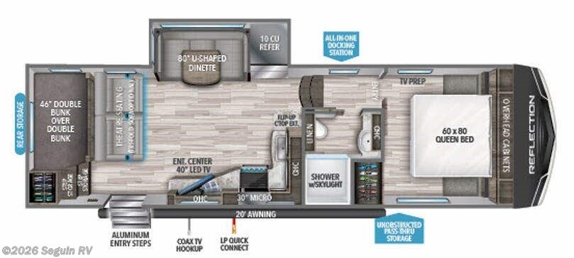 Floorplan of 2022 Grand Design Reflection 150 Series 268BH