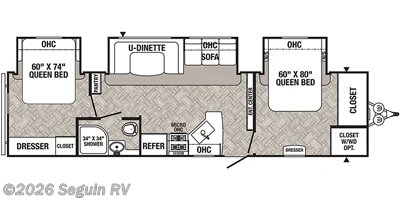 2022 Palomino Puma 32RBFQ - Used Travel Trailer For Sale by Seguin RV in Seguin, Texas features TV, Bluetooth Stereo, Recliner(s), Glass Shower Door, Furnace
