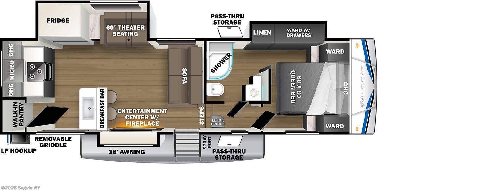 Floorplan of 2022 Forest River Wildcat 271ML