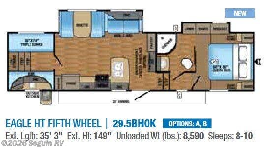 Floorplan of 2017 Jayco Eagle HT 29.5BHOK