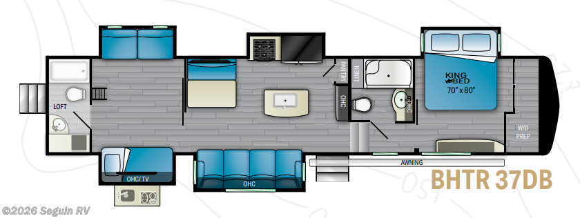 Floorplan of 2022 Heartland Bighorn Traveler 37DB