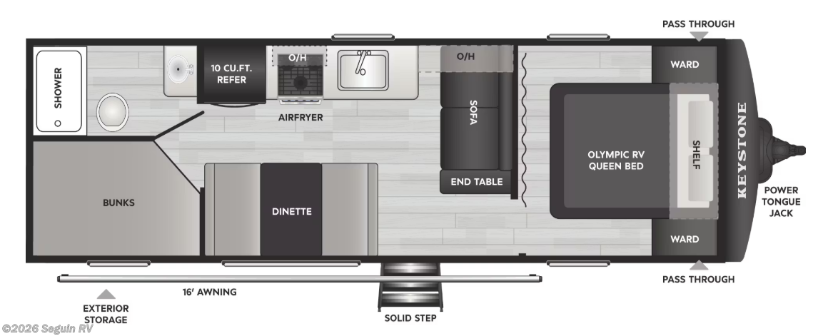 Floorplan of 2027 Keystone Hideout 230BH