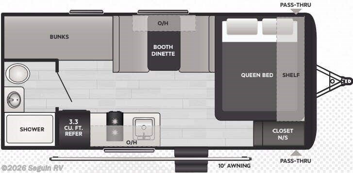 Floorplan of 2025 Keystone Hideout Mini 175BH