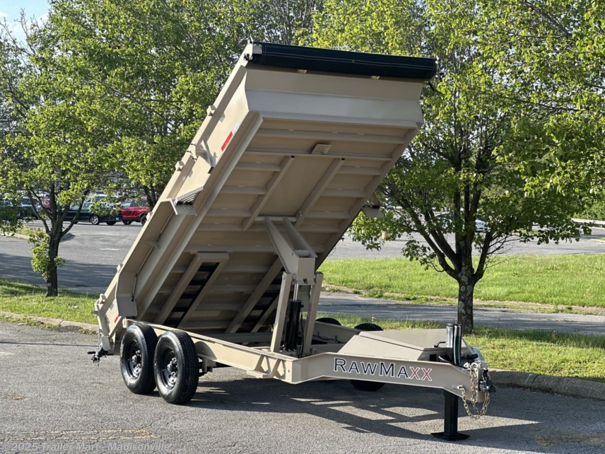 New 2024 RawMaxx 7x14 7TON Dump Trailer Power Jack wireless remote available in Madisonville, Kentucky