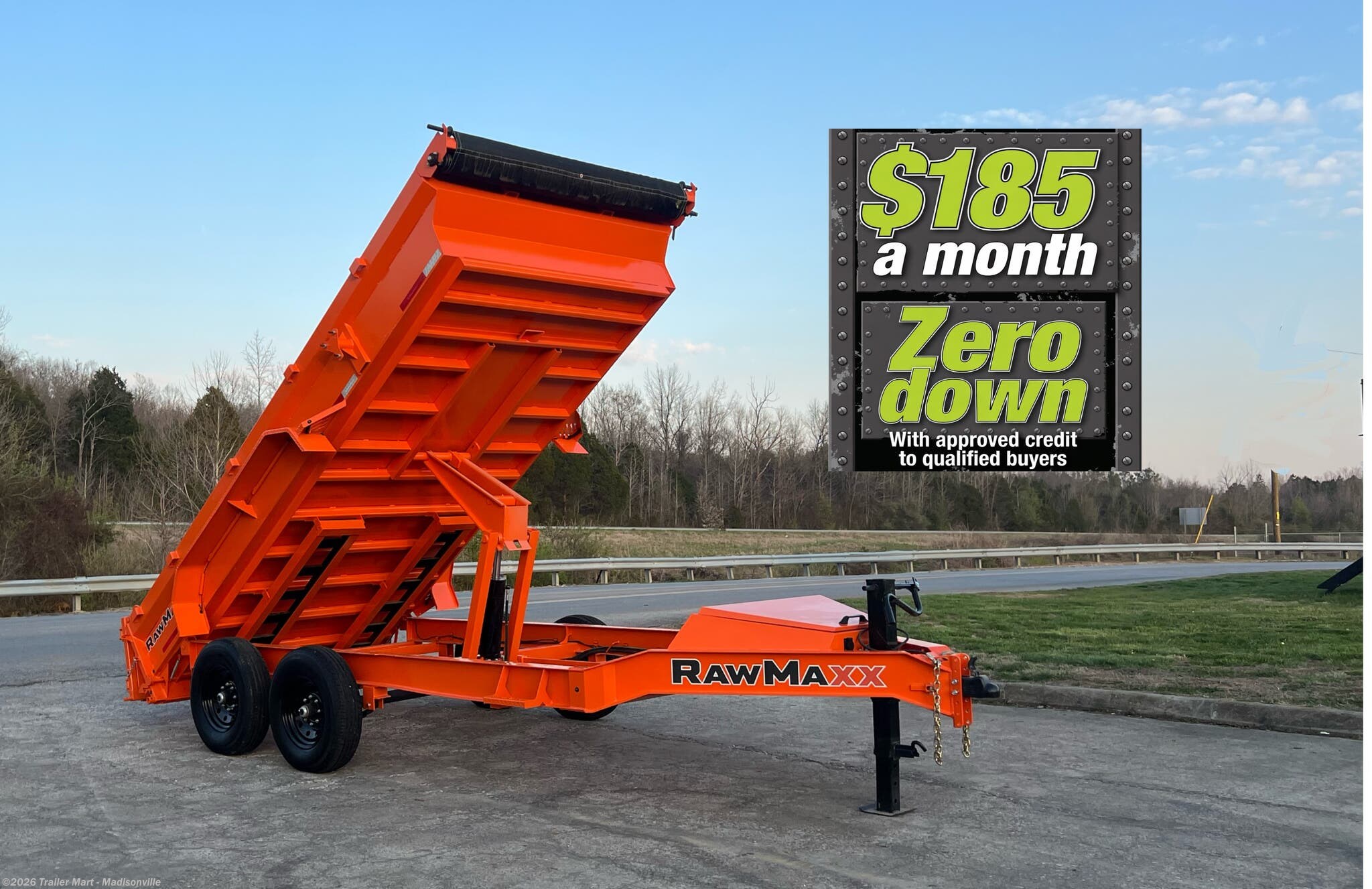 2026 RawMaxx GDX 7x14 14k Dump with tarp, spreader gate, ramps, etc