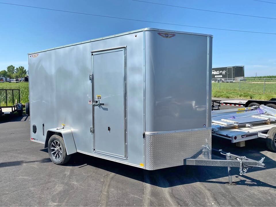 2025 H&H 7X12 ENCLOSED CARGO TRAILER - 7' INTERIOR - SILVER