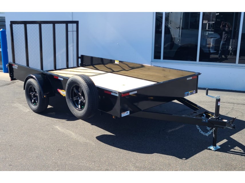 New 2025 H&H 76X12 SOLID SIDE UTILITY TRAILER - BLACK available in Buffalo, Minnesota