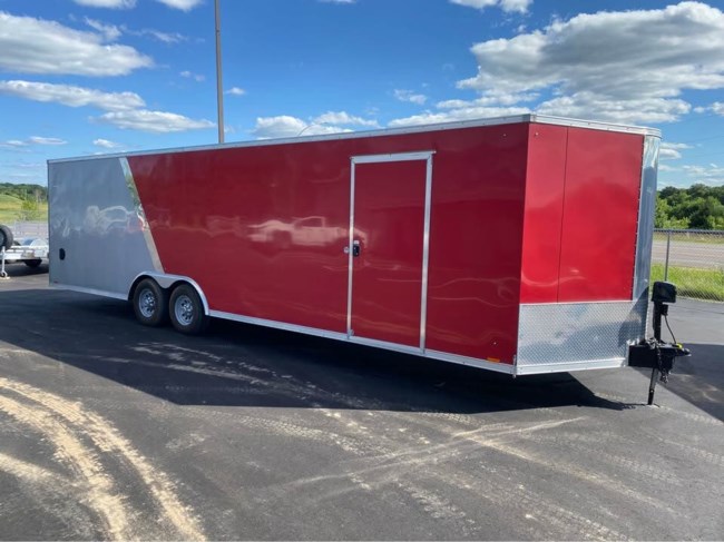 2017 PACE 8.5X28 ENCLOSED CAR HAULER 10K - 6.5' INTERIOR - RED/GRAY