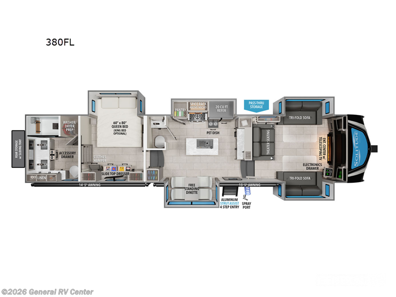 2025 Grand Design Solitude 380FL - New Fifth Wheel For Sale by General RV Center in South Weber, Utah