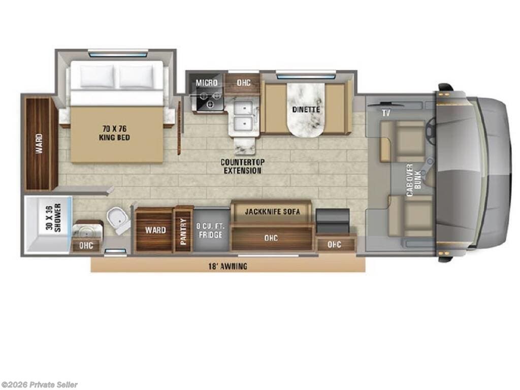 Floorplan of 2020 Jayco Greyhawk 27U