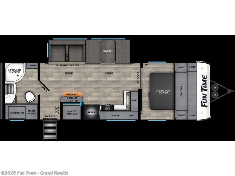 2026 CrossRoads Fun Time 26RB - New Travel Trailer For Sale by Fun Town - Grand Rapids in Rockford, Michigan