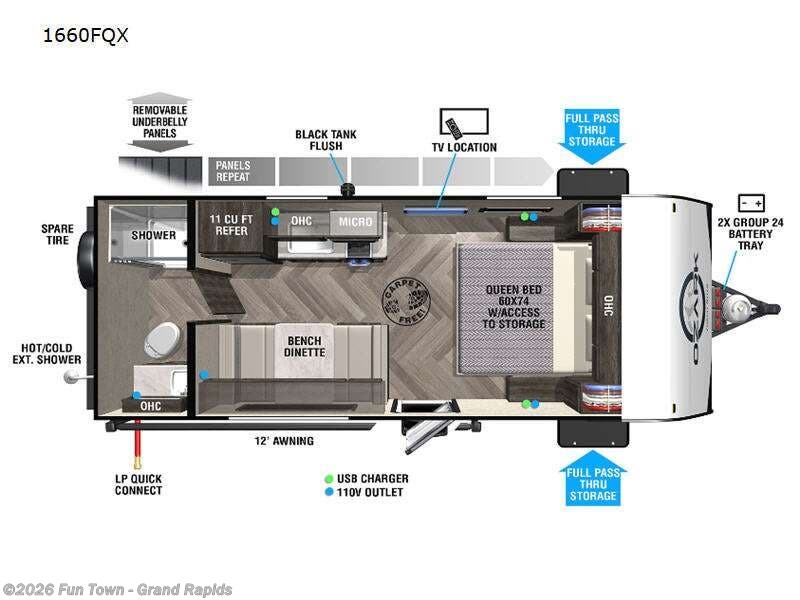 2022 Forest River Ozark 1660FQX - Used Travel Trailer For Sale by Fun Town - Grand Rapids in Rockford, Michigan