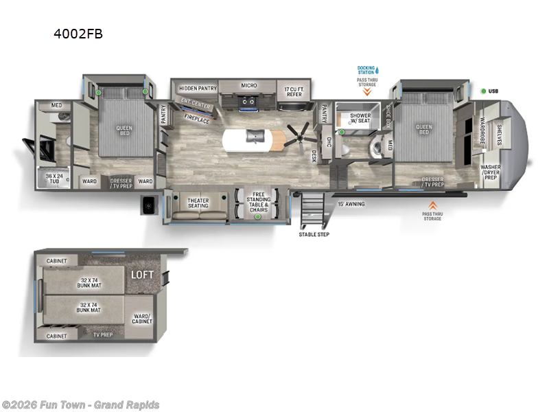 2025 Forest River Sierra 4002FB - New Fifth Wheel For Sale by Fun Town - Grand Rapids in Rockford, Michigan features Slideout
