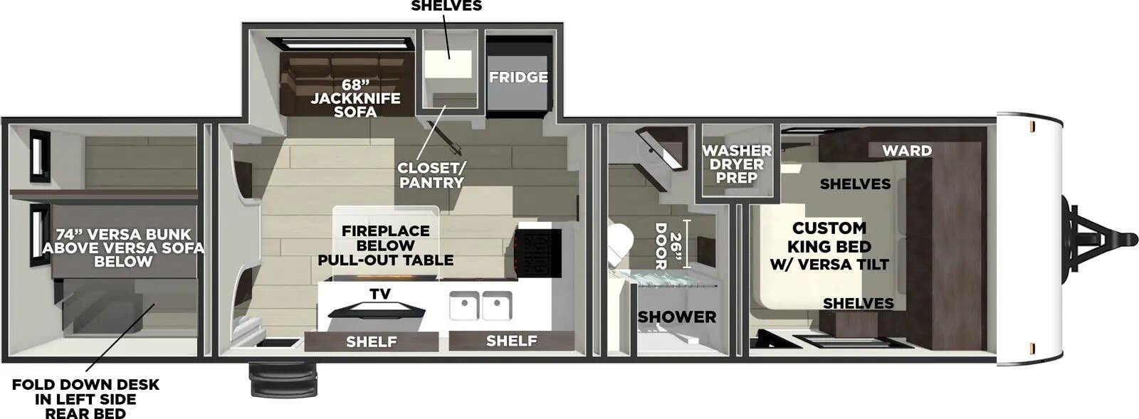 Floorplan of 2026 Forest River Salem 300ICE