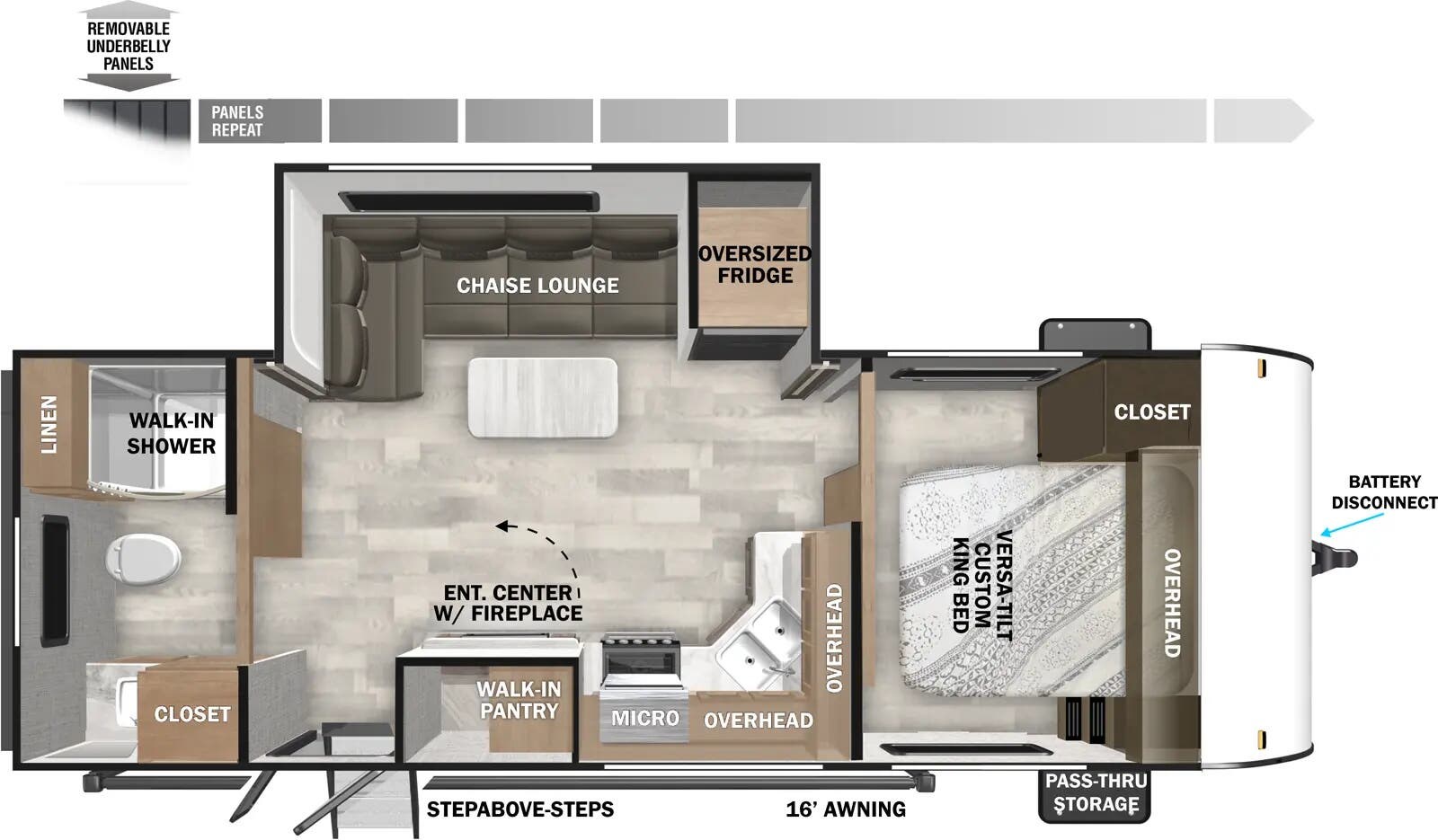 Floorplan of 2026 Forest River Salem 22RBS