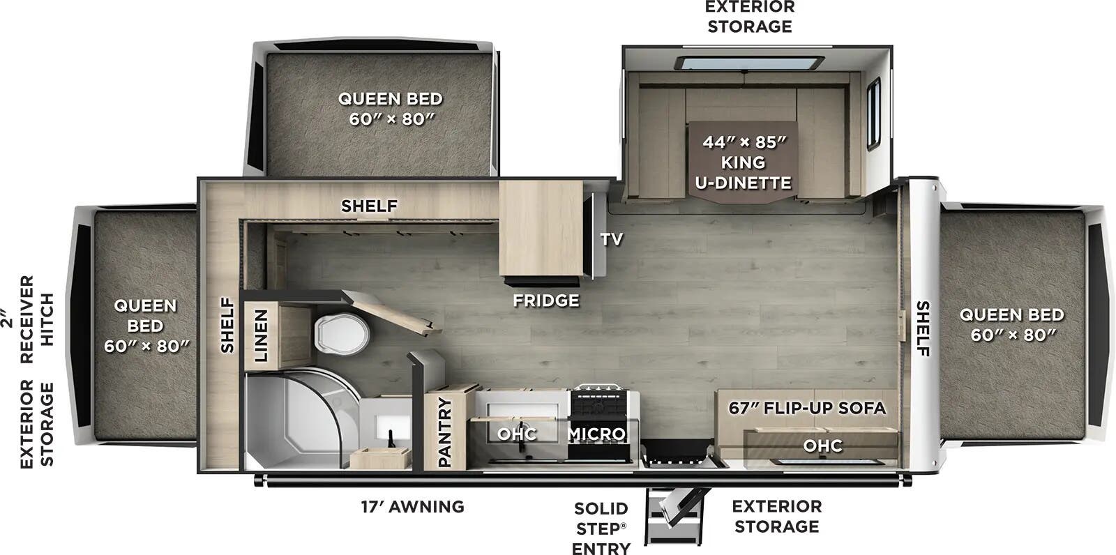 Floorplan of 2026 Forest River Flagstaff Shamrock 233S