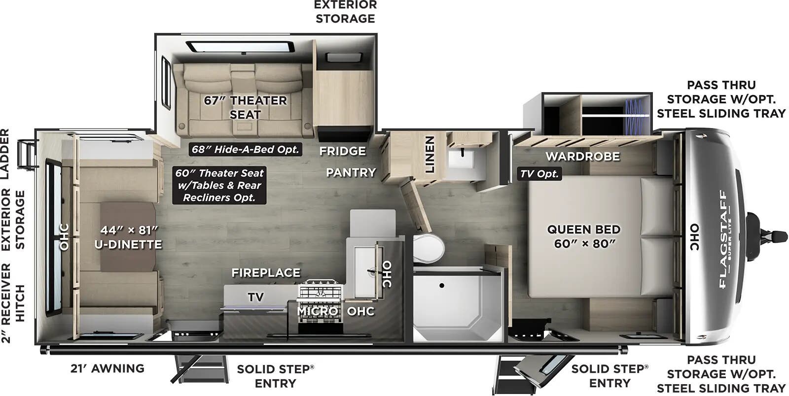 Floorplan of 2026 Forest River Flagstaff Super Lite 26SRD