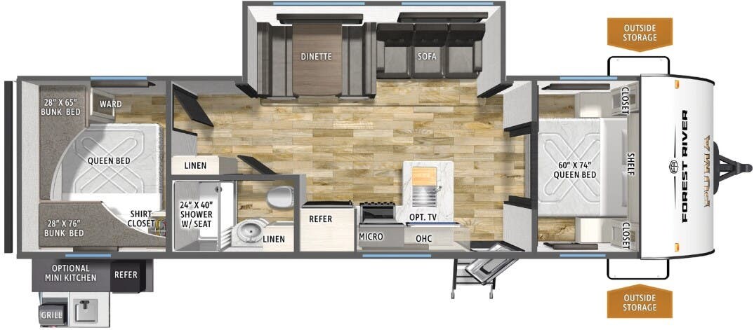 Floorplan of 2026 Forest River Puma Camping Edition 303BHCE