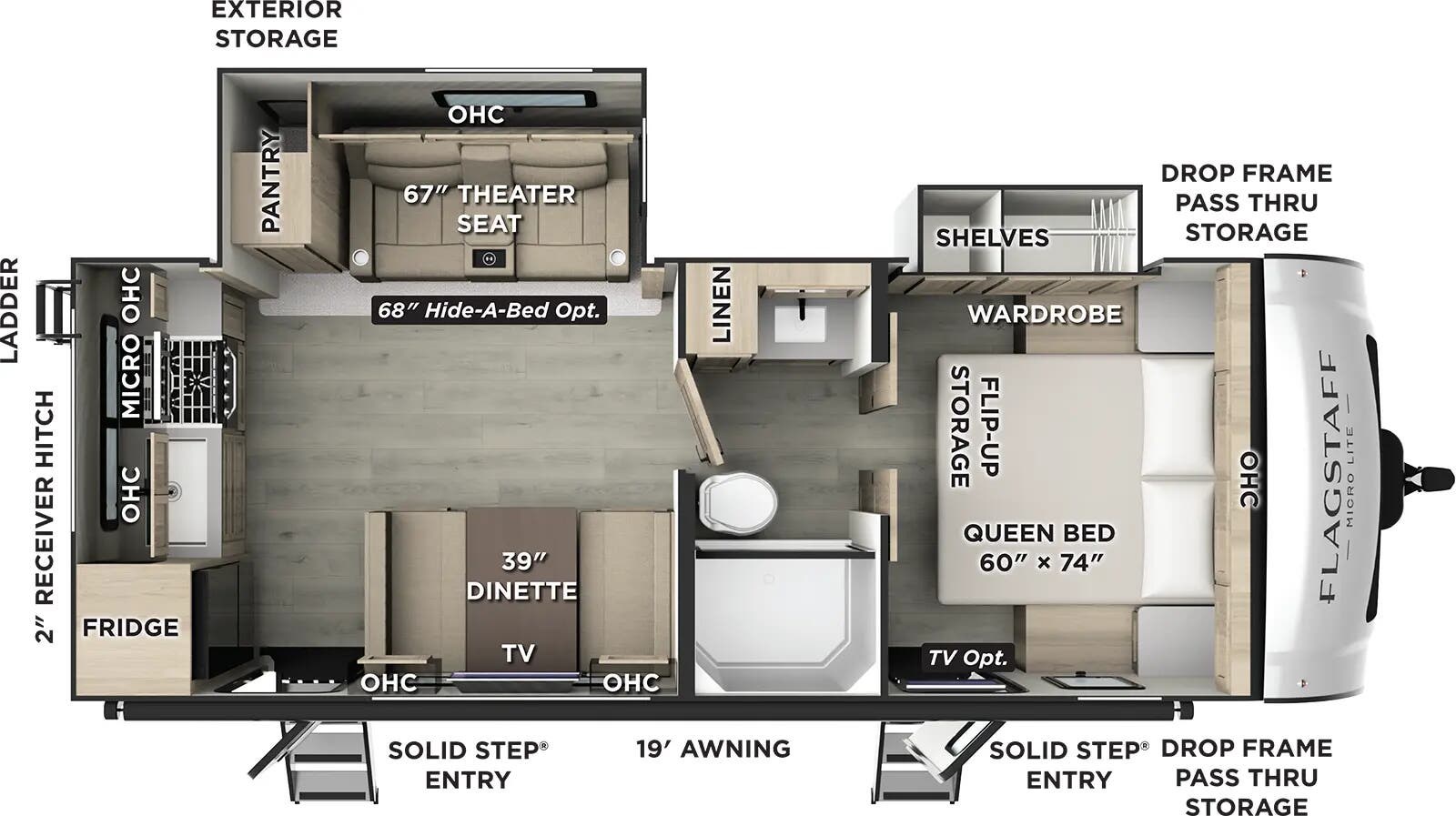 Floorplan of 2026 Forest River Flagstaff Micro Lite 25SRK