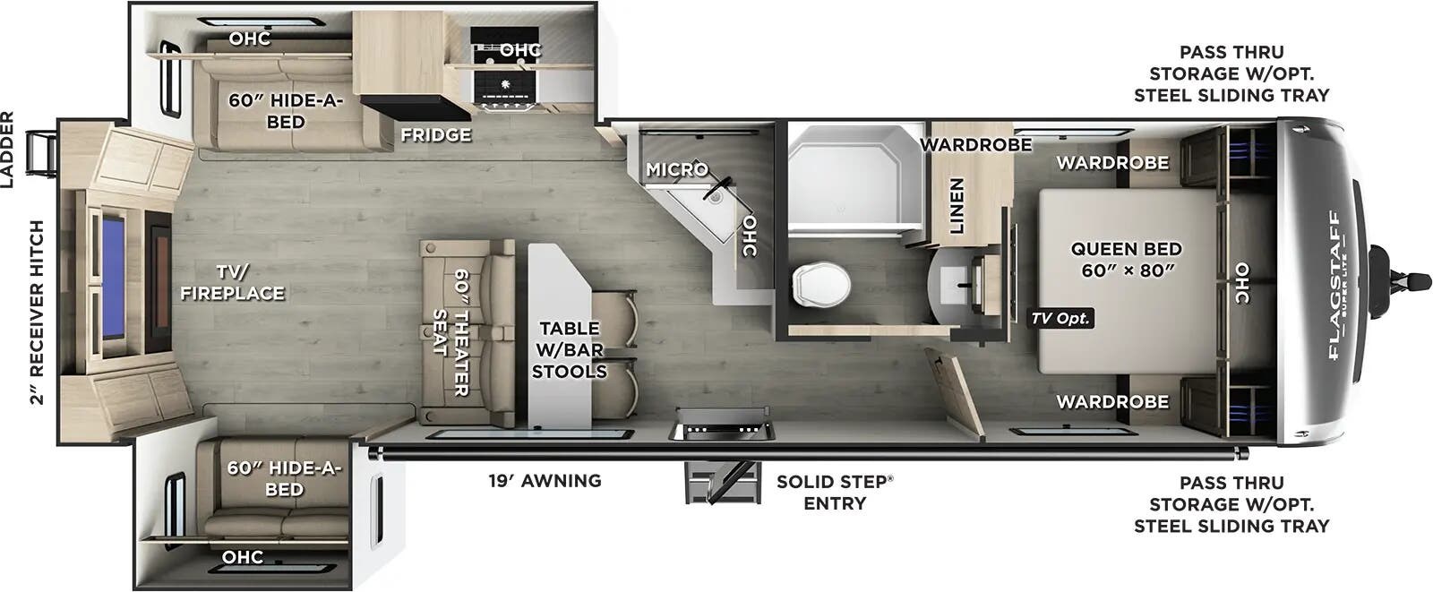 Floorplan of 2026 Forest River Flagstaff Super Lite 29SRL