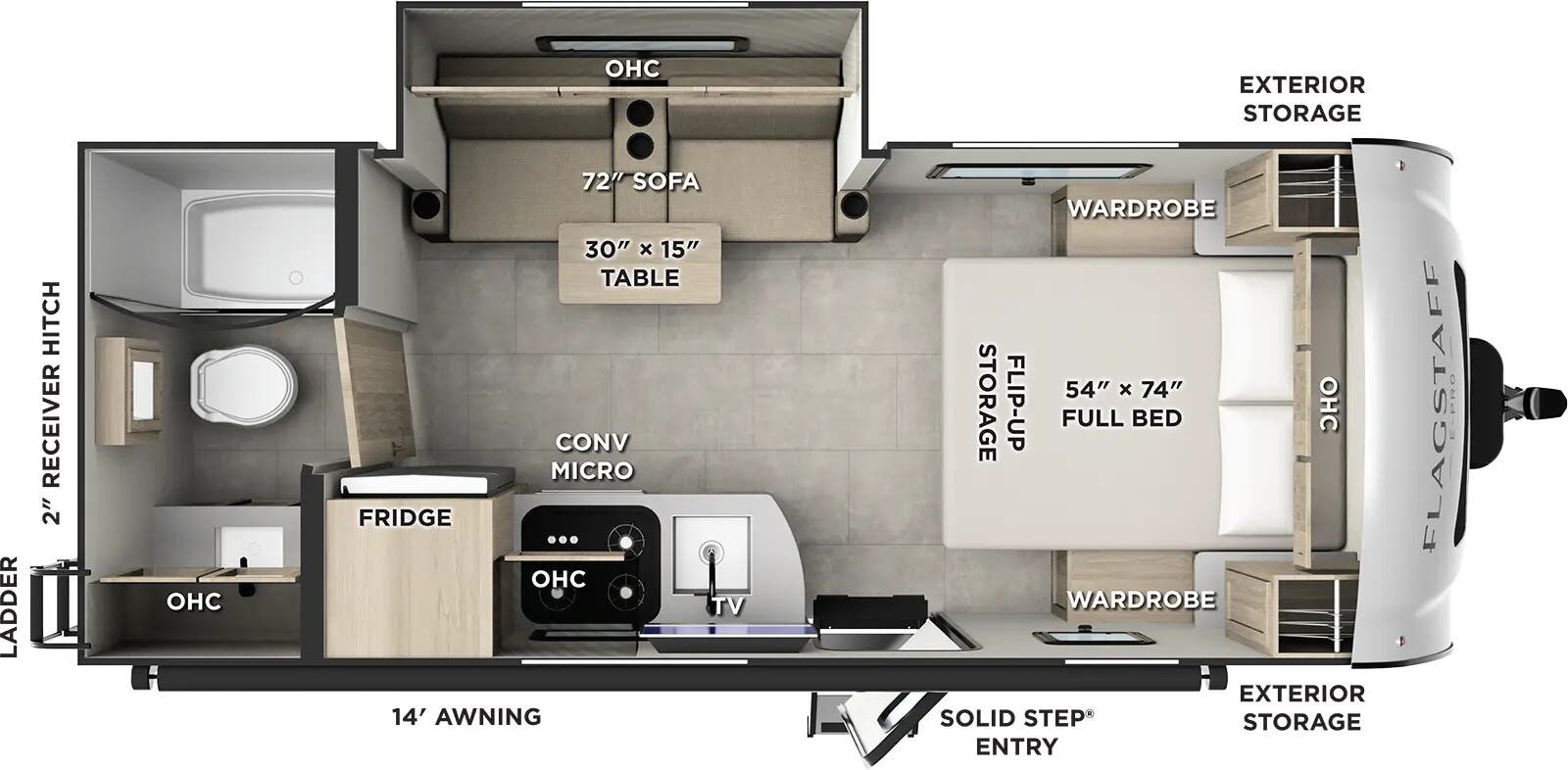 Floorplan of 2026 Forest River Flagstaff E-Pro E20FBS