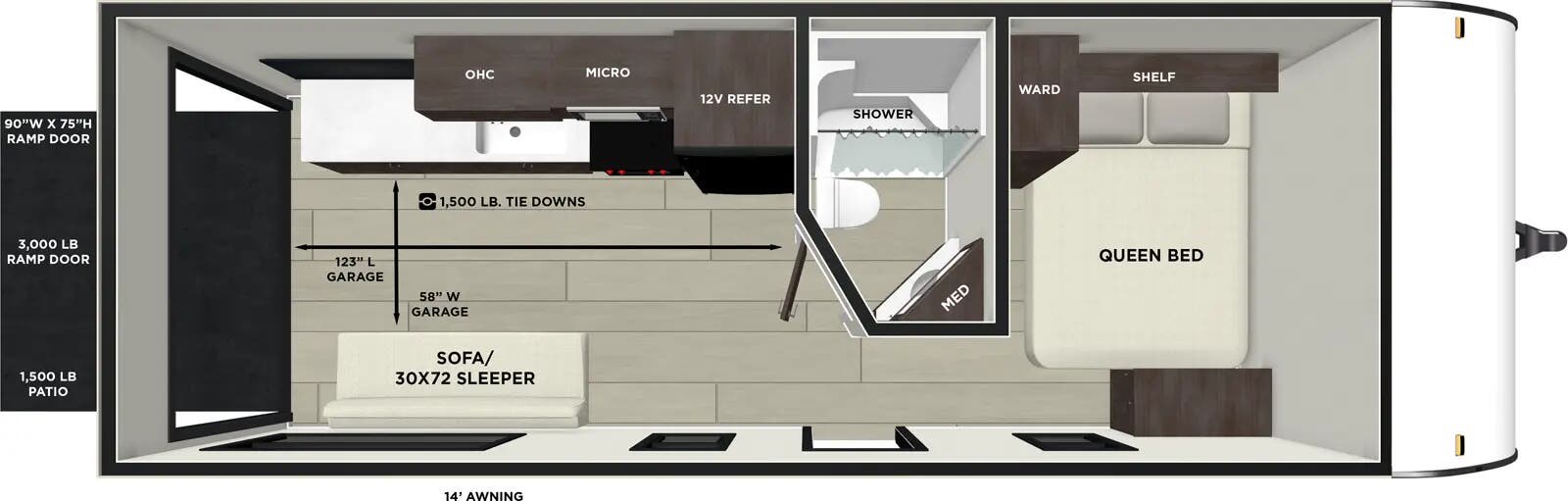 Floorplan of 2026 Forest River Salem FSX Max Series 189RTK