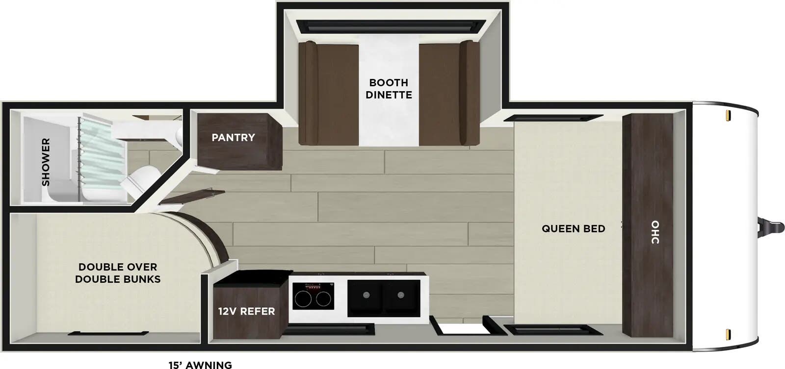Floorplan of 2026 Forest River Salem FSX 178ICE