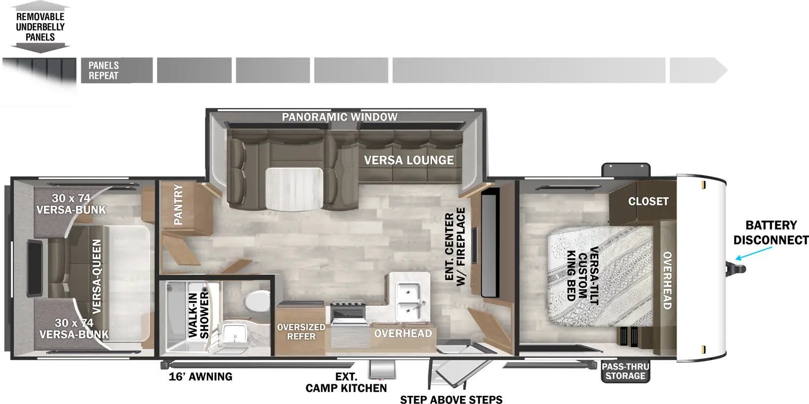 Floorplan of 2026 Forest River Salem Cruise Lite 28VBXL