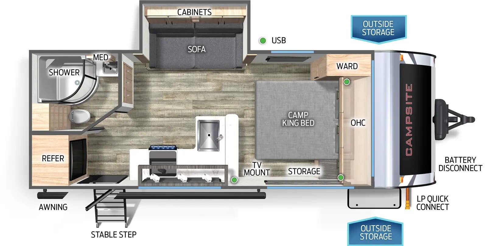 Floorplan of 2025 Forest River Campsite Ultra 19KB
