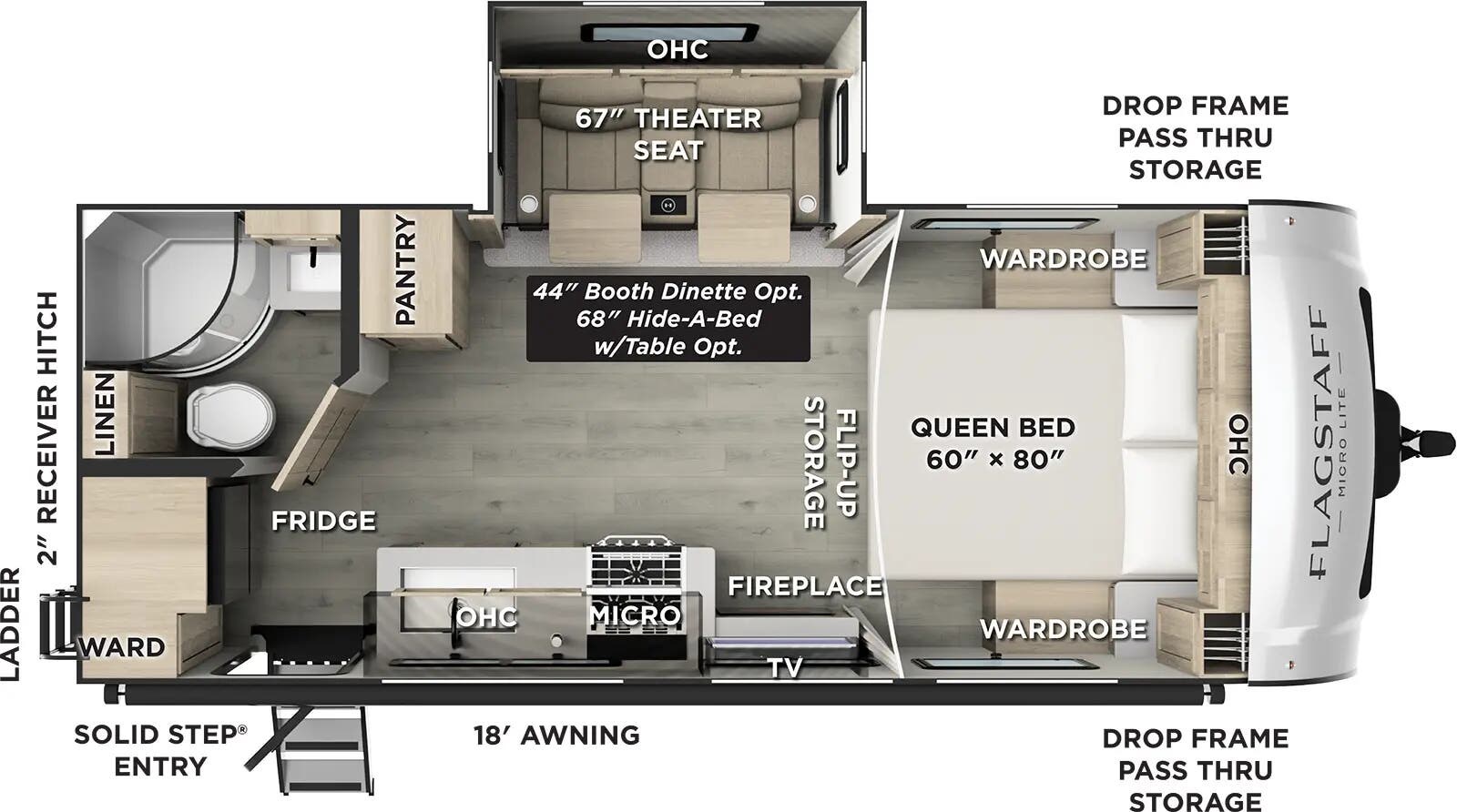 Floorplan of 2026 Forest River Flagstaff Micro Lite 22FBS
