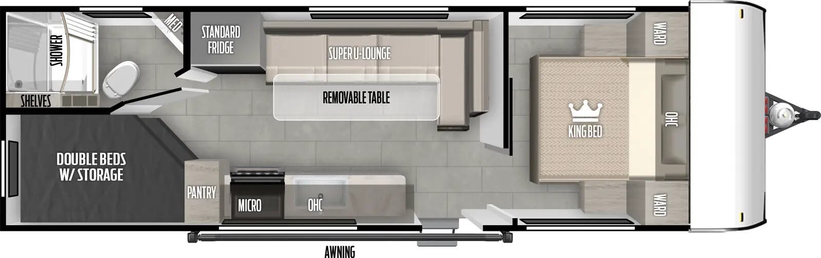 Floorplan of 2026 Forest River Salem FSX 266BHLE