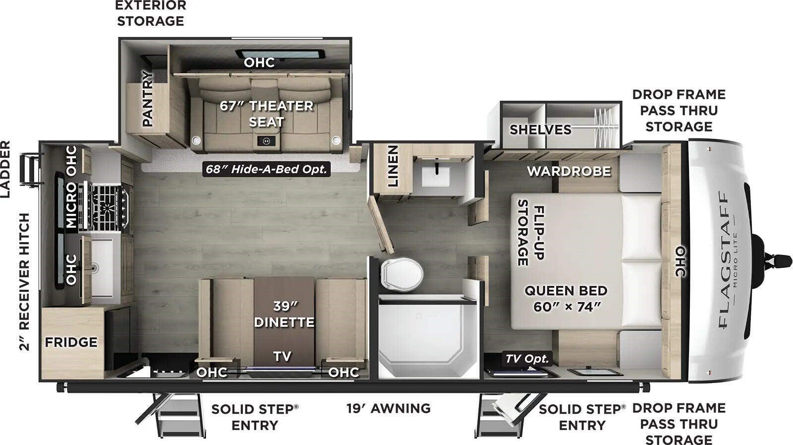 Floorplan of 2027 Forest River Flagstaff Micro Lite 25SRK