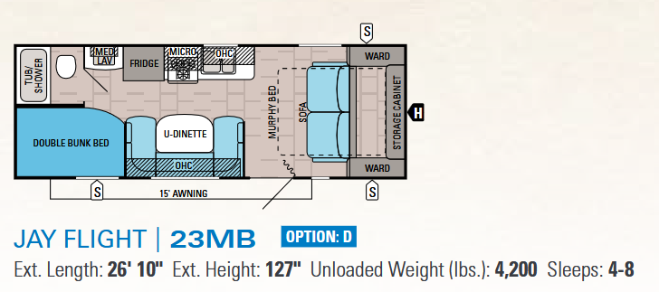 Floorplan of 2015 Jayco Jay Flight 23MB