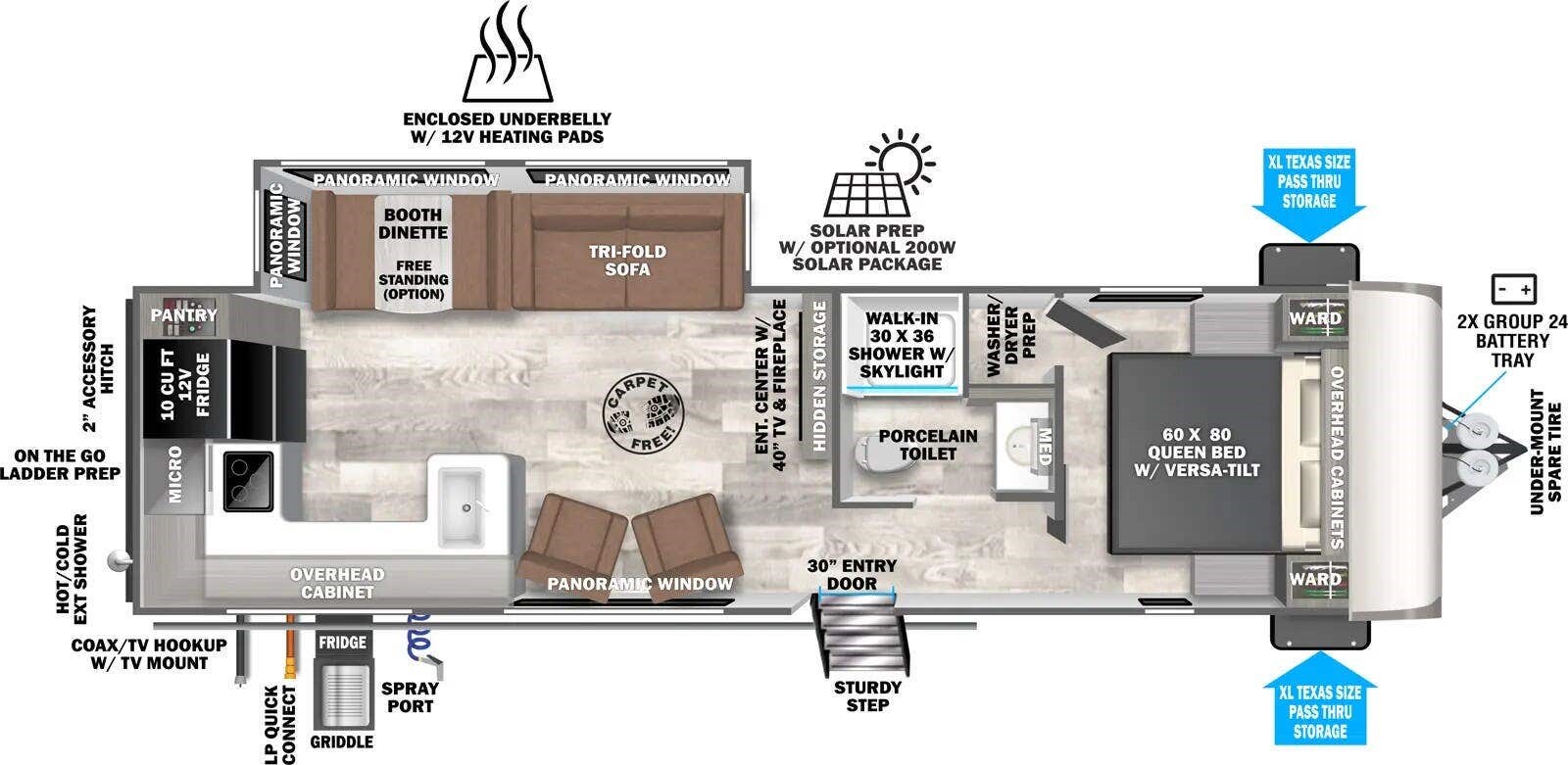 Floorplan of 2025 Forest River Salem Hemisphere Hyper-Lyte 27RKHL