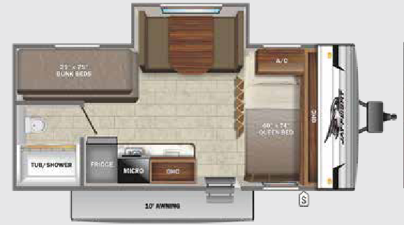 Floorplan of 2022 Jayco Jay Flight SLX 7 184BS